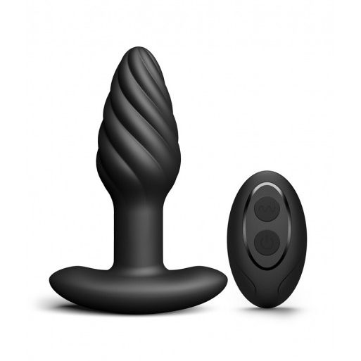 sextoys pour femme et hommes Nîmes Plug anal en silicone noir avec télécommande sans fil.